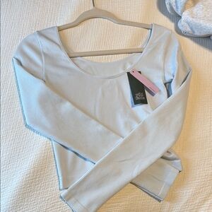 Wild Fable Light Blue Ribbed Crop Top